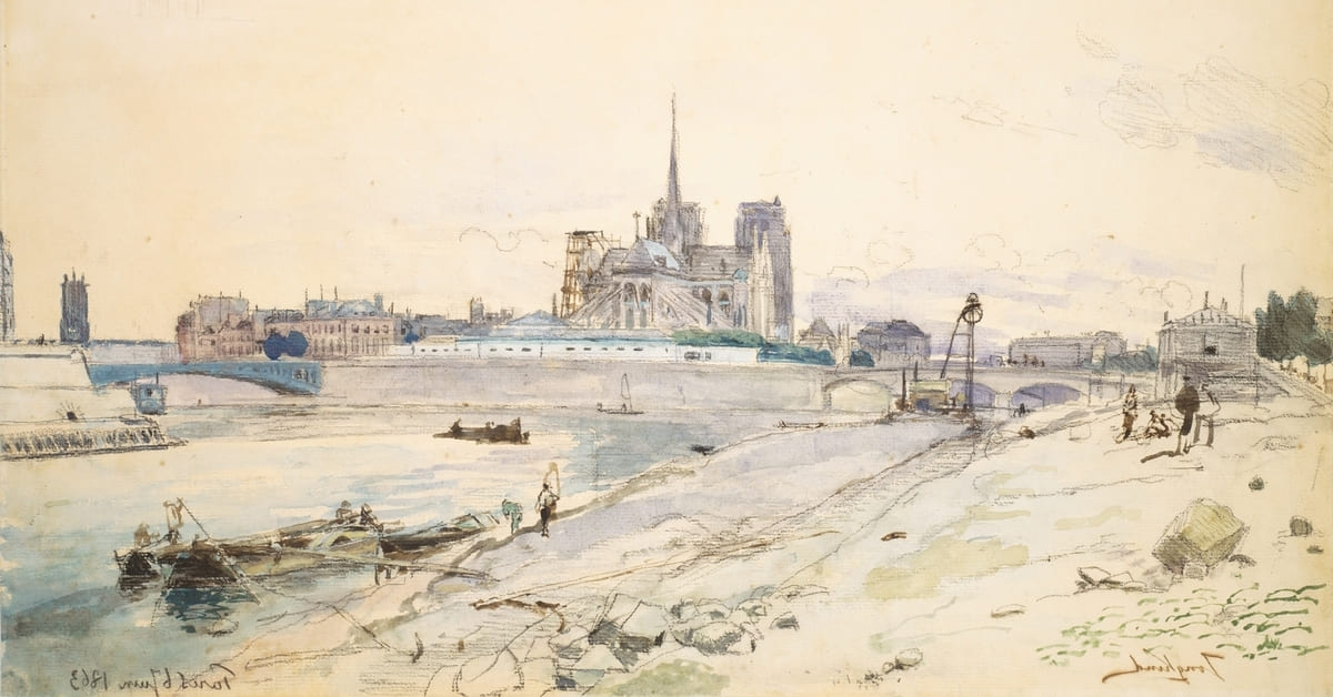 Notre Dame of Paris seen from the Quai de la Tournelle (1863) - Johan Barthold Jongkind