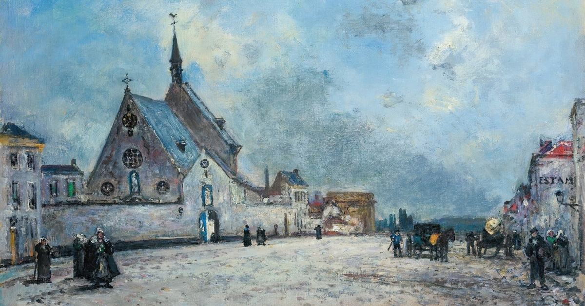 La Place de l'Eglise (1866) - Johan Barthold Jongkind